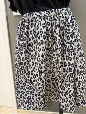 Banana Republic Black & White Leopard Circle Skirt